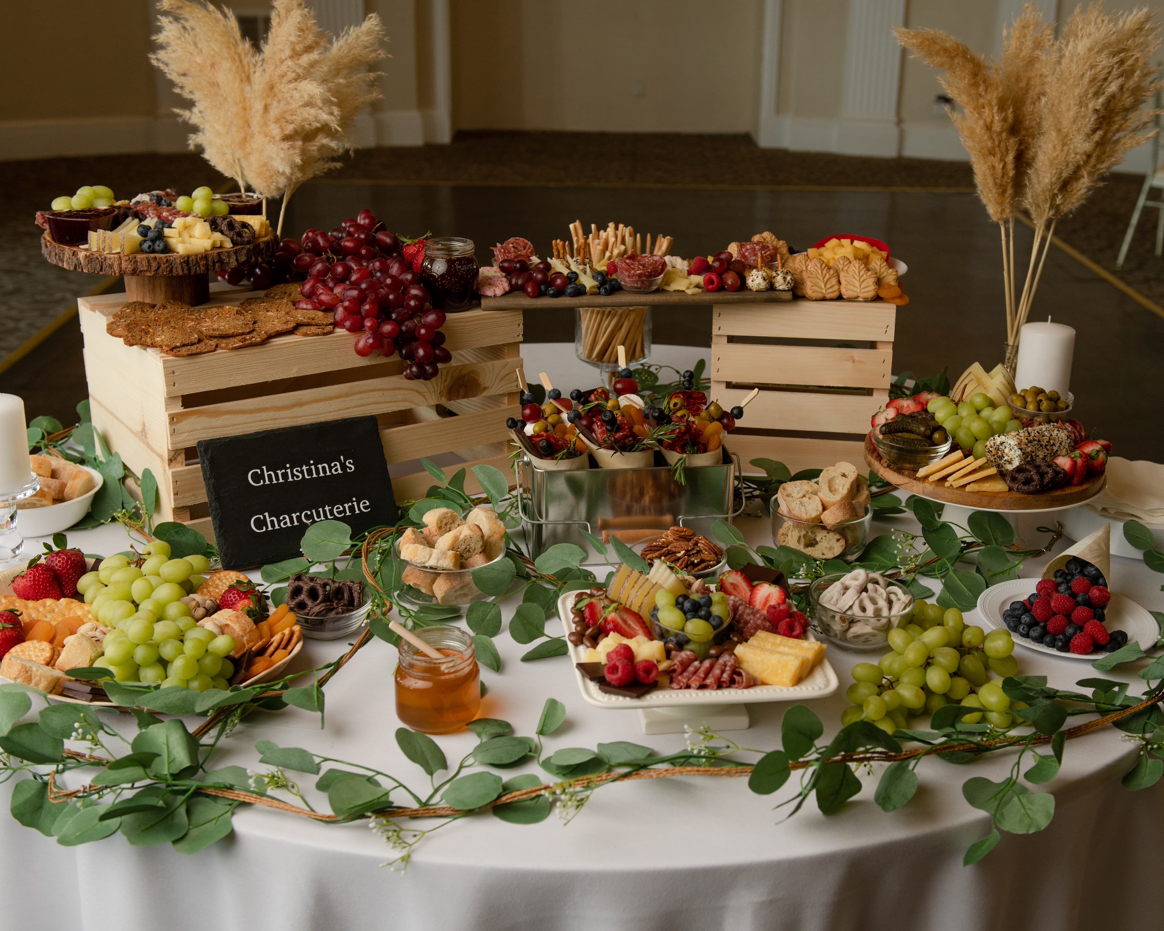 Christina’s Charcuterie grazing table arrangement